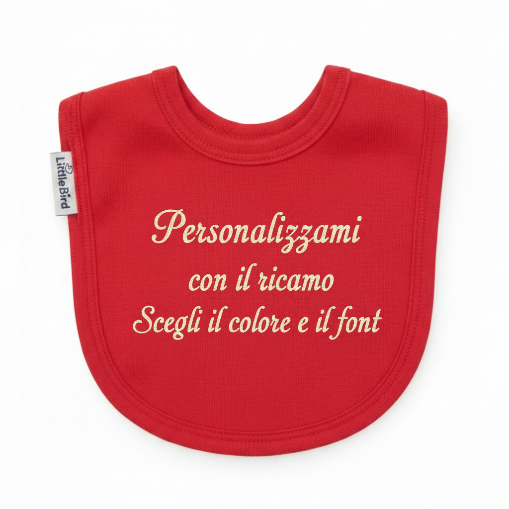 Bavetta Rossa - scritta ricamata