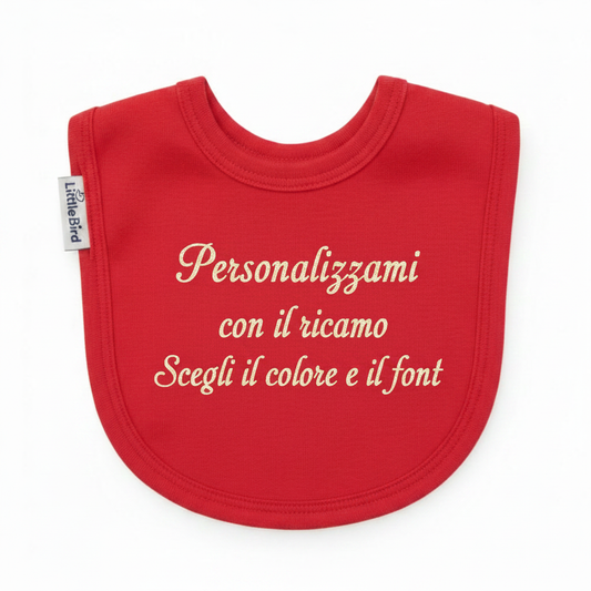 Bavetta Rossa - scritta ricamata