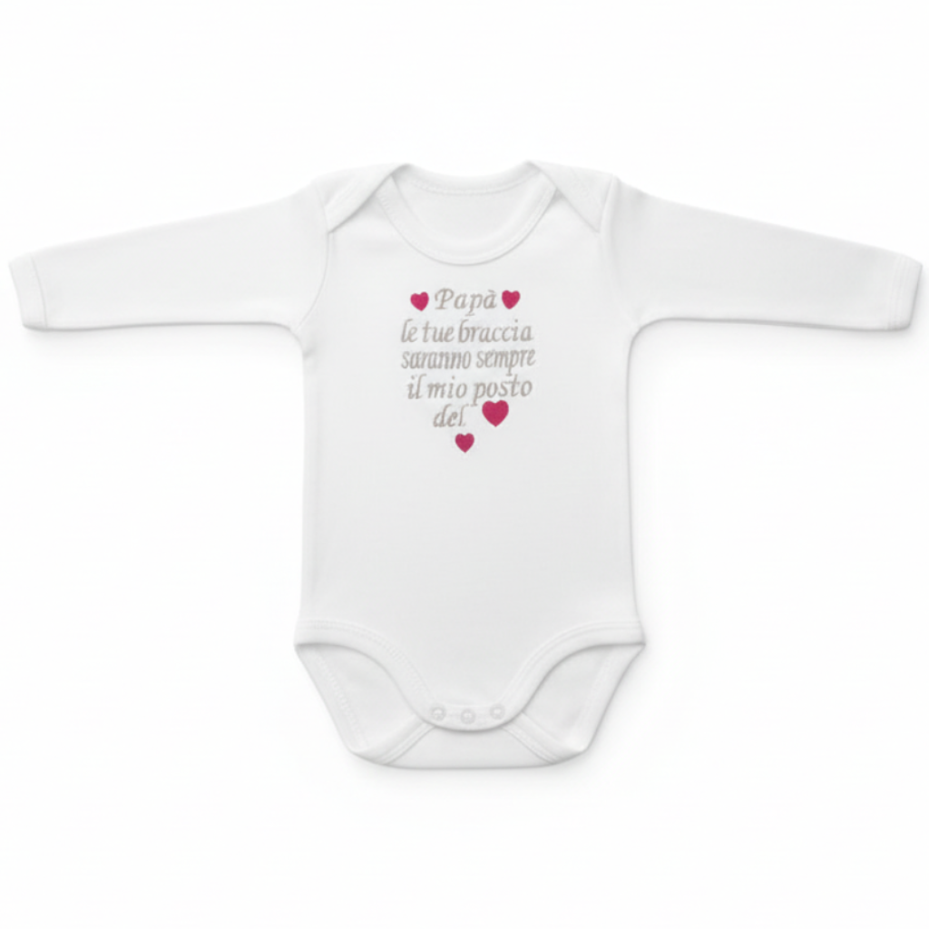Body bianco manica lunga Papà