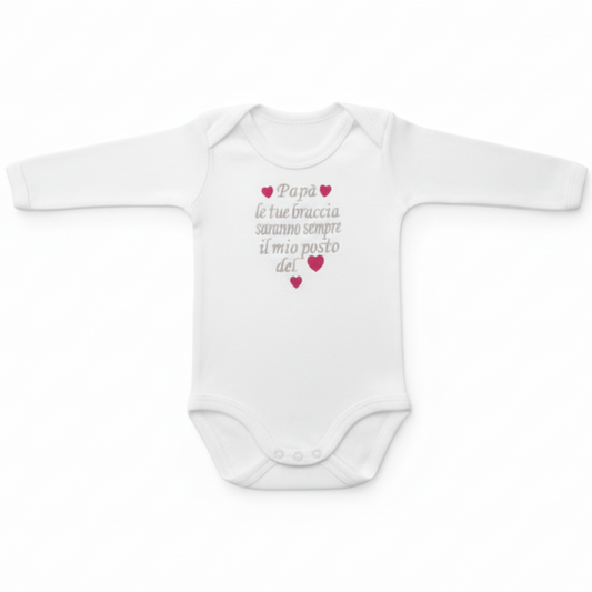 Body bianco manica lunga Papà