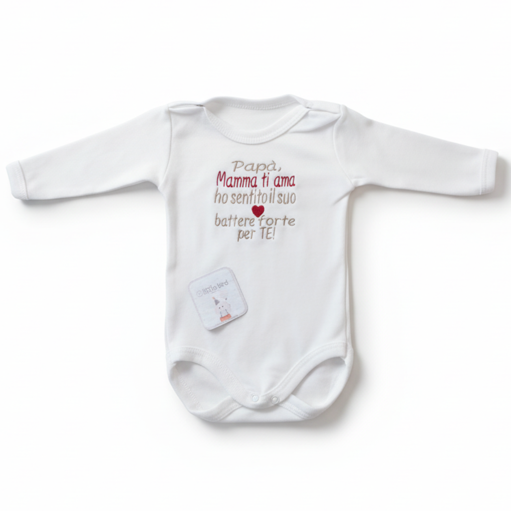 Body bianco Papà Mamma battere forte