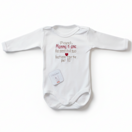 Body bianco Papà Mamma battere forte