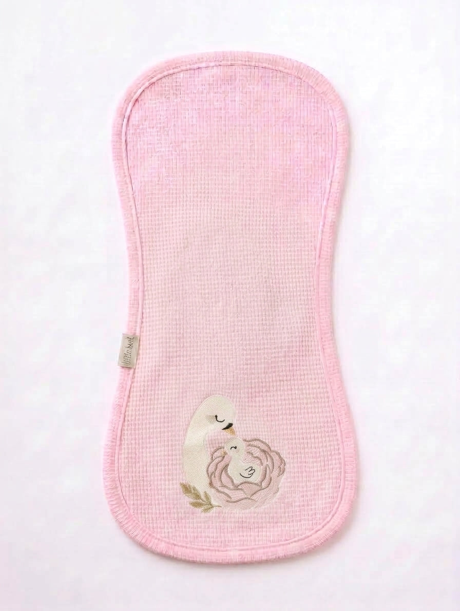 Little Bird - Telospalla Cigni Mamma e Figlio Rosa - 100% Cotone Anallergico - Personalizzabile