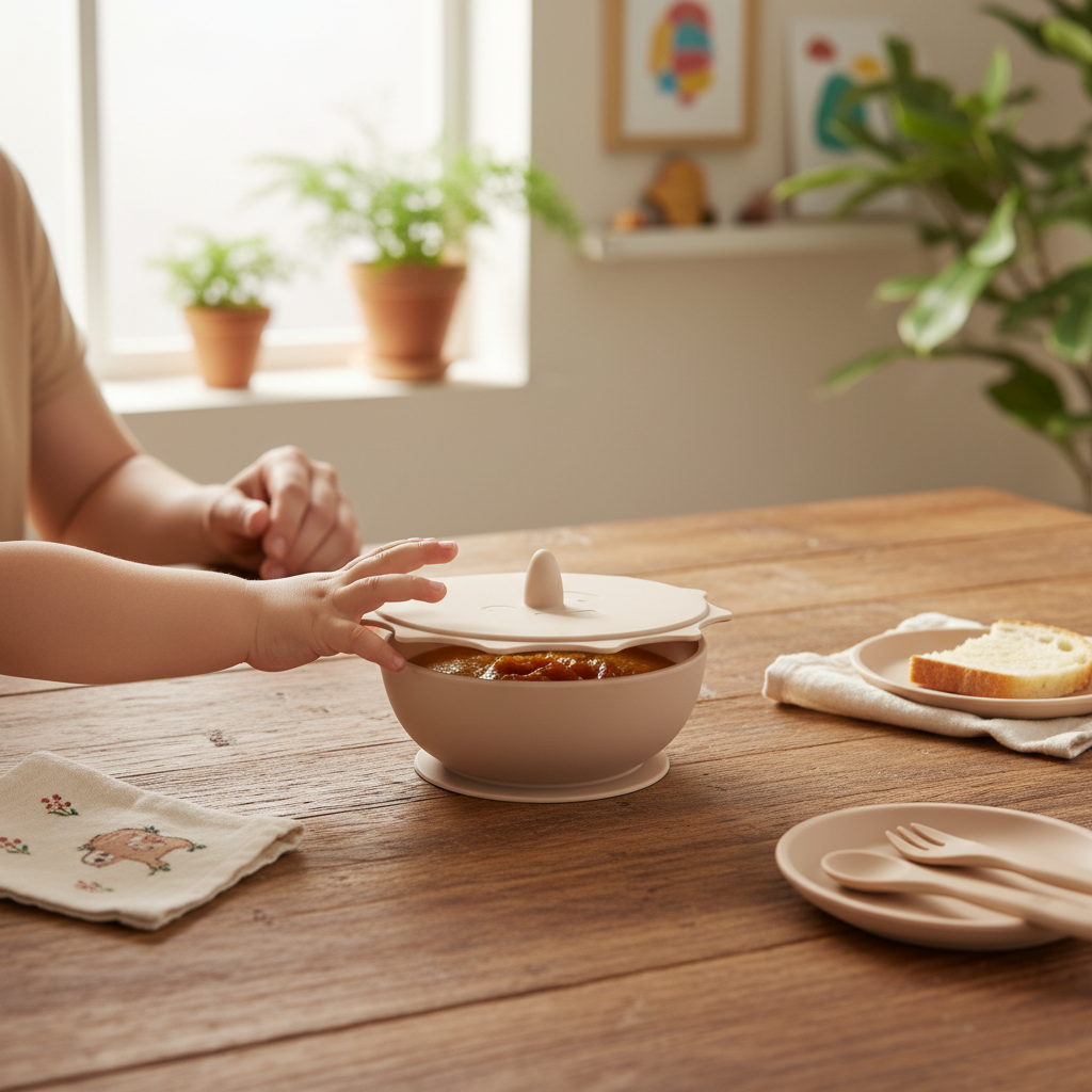 Ciotola beige sul tavolo