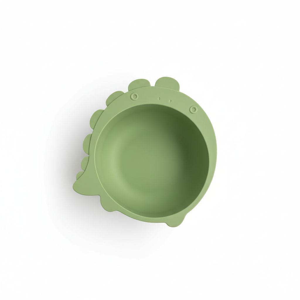 Ciotola dinosauro verde senza ombre