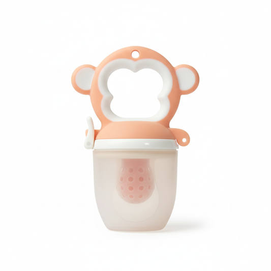 Ciuccio Frutta Scimmia Arancio e Bianco