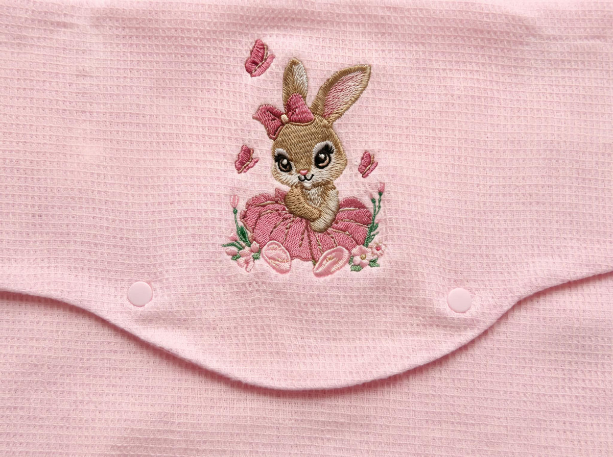 Little Bird - Busta Cambio Neonato e Nido Personalizzabile Ricamata Coniglietta - Organizer Borsa Parto