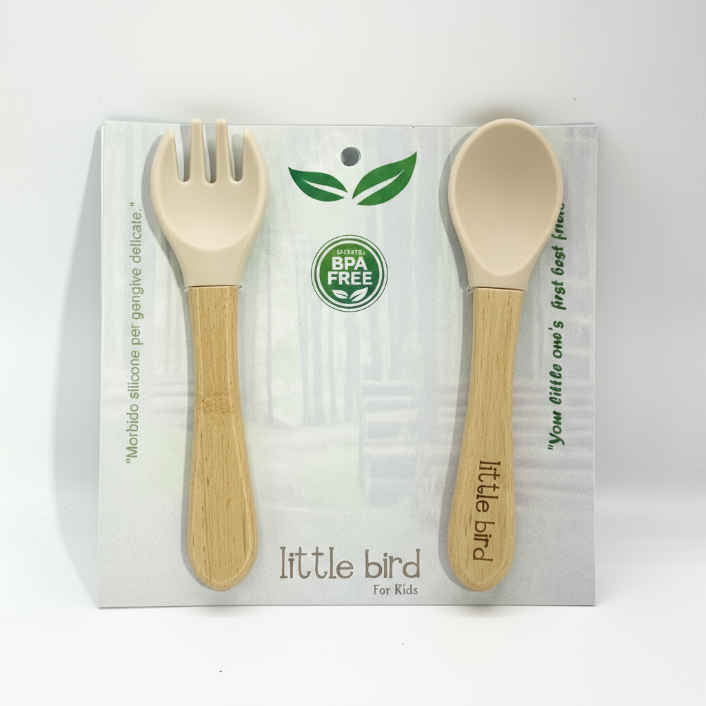 Confezione con posate beige chiaro