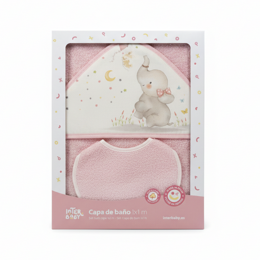 Confezione professionale accappatoio rosa elefantino