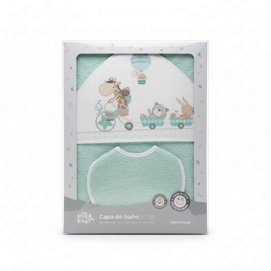 Confezione professionale accappatoio verde acqua