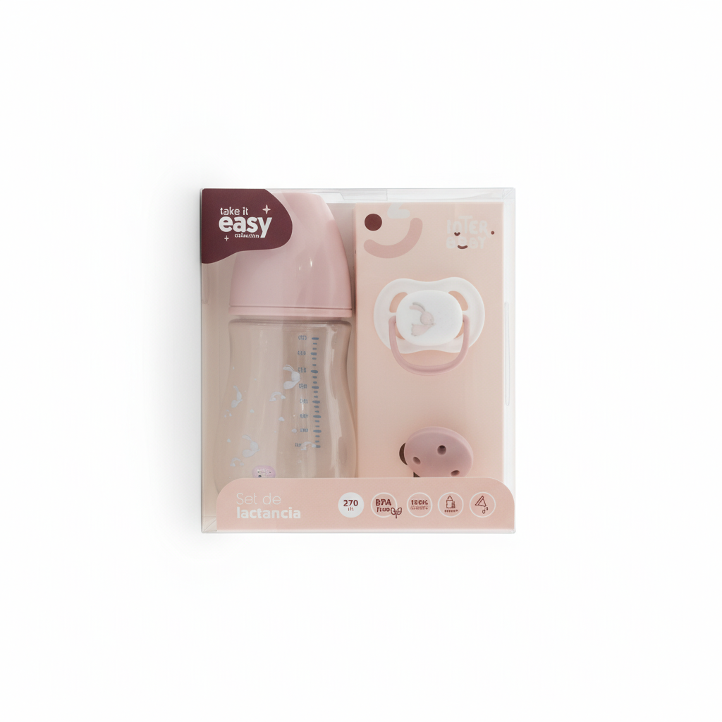 Confezione set biberon sfondo bianco