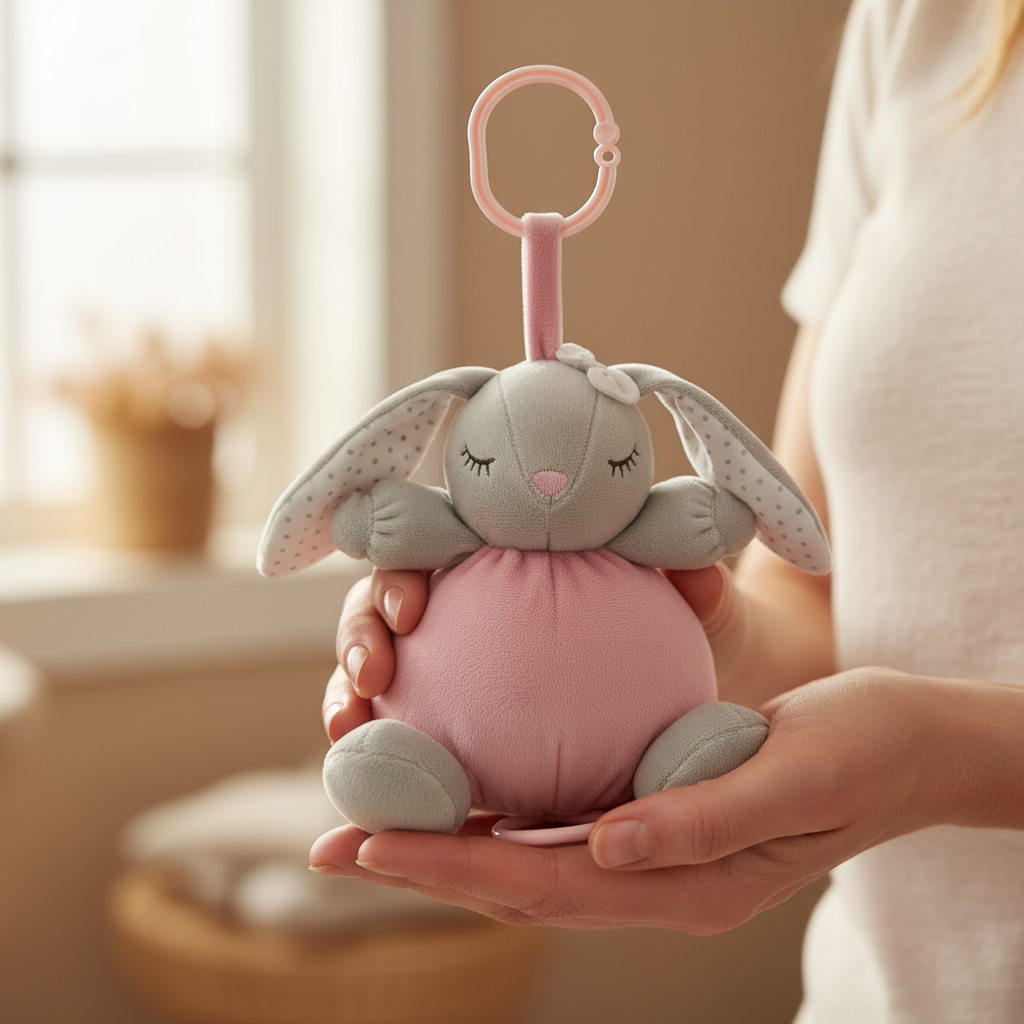 Coniglietto grigio nelle mani