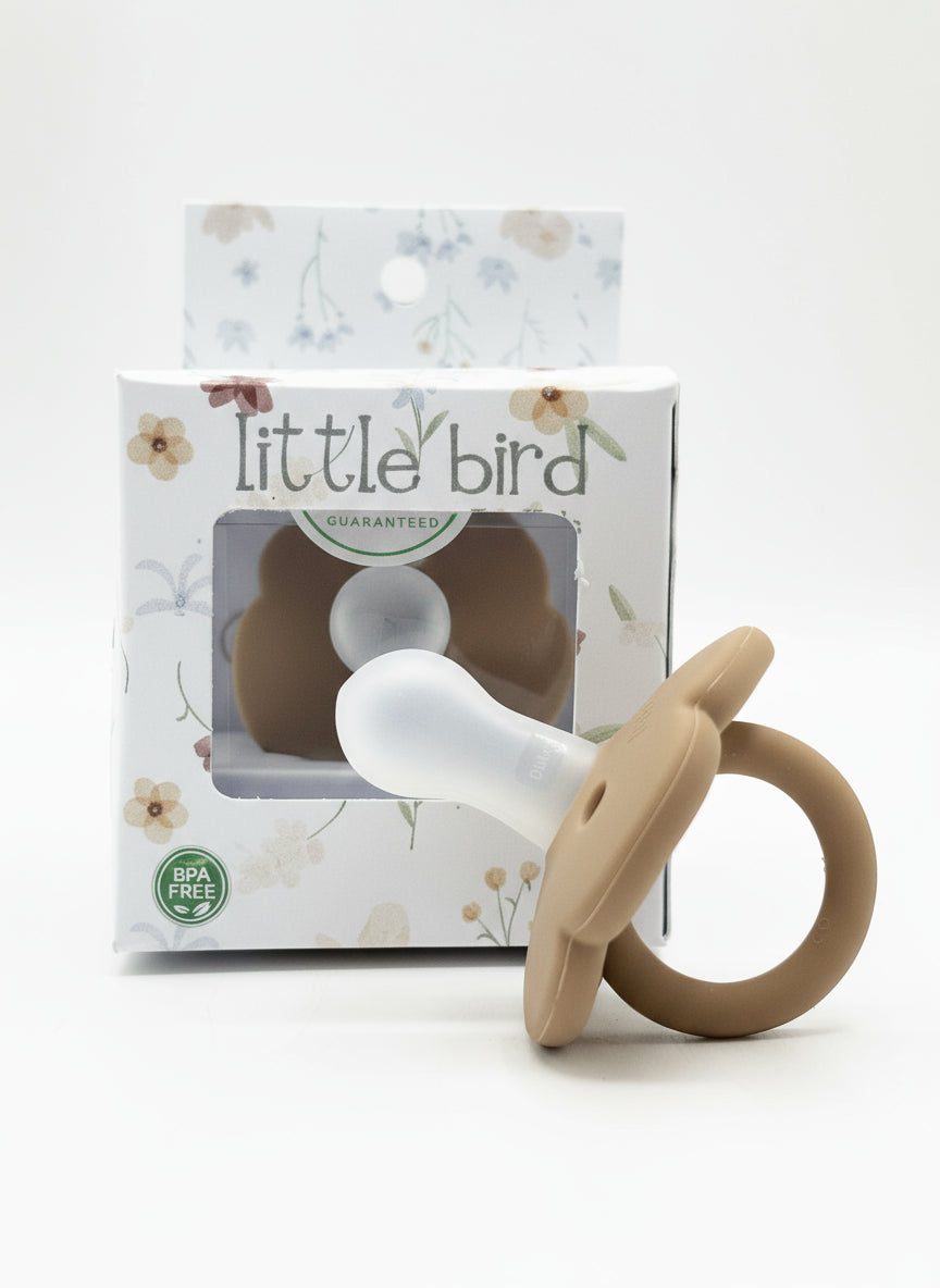 Ciuccio Morbido in Silicone a Fiore per Neonati Beige - Comfort e Stile Colore Argilla