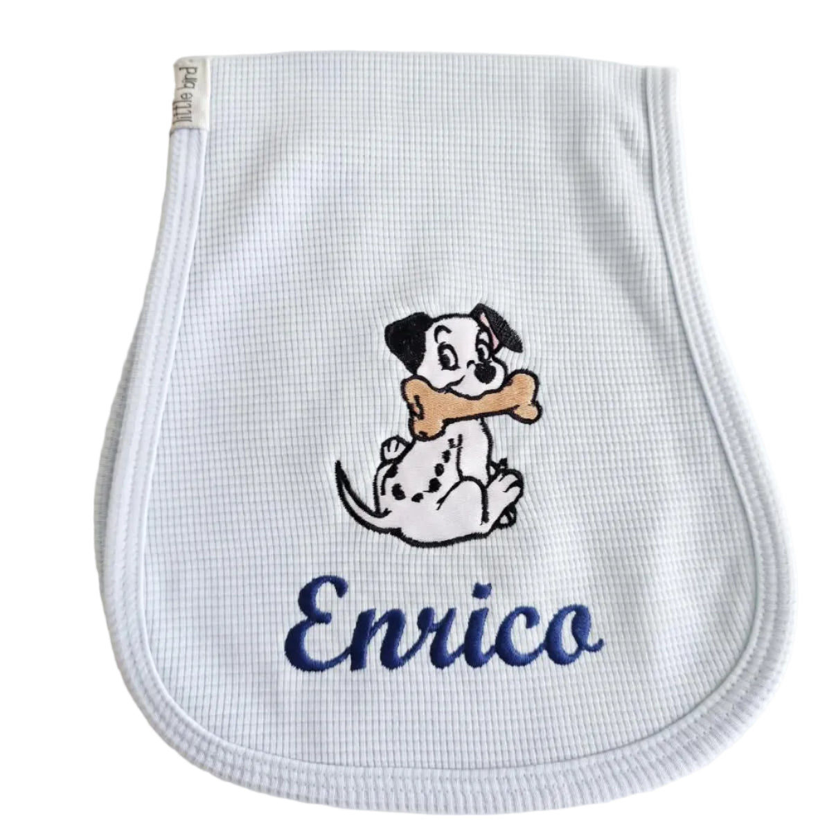 Little Bird - Telospalla Dalmata Celeste - 100% Cotone Anallergico - Personalizzabile