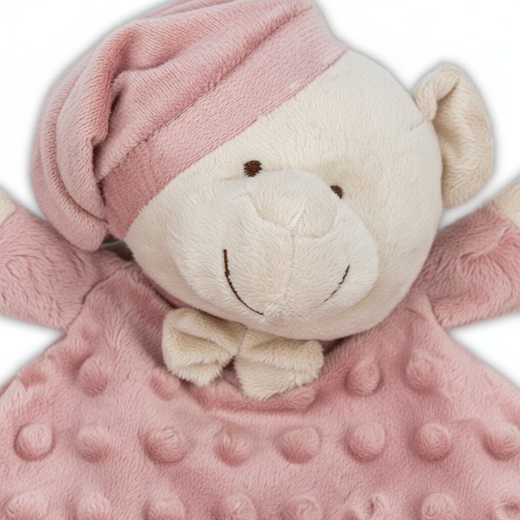 Dou Dou Orsetto Rosa - Copertina Neonato con Texture Morbida