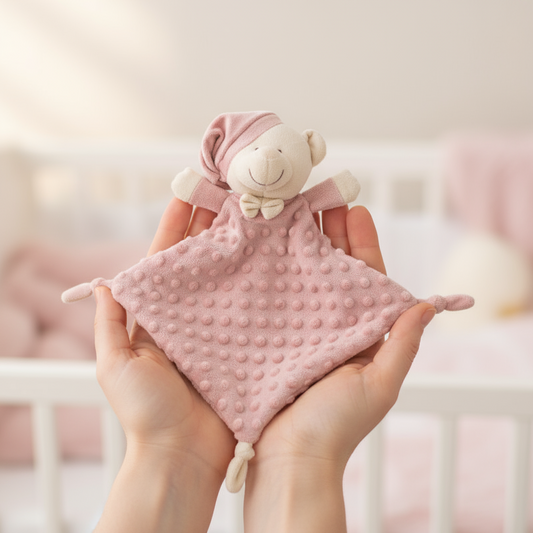 Dou Dou Orsetto Rosa - Copertina Neonato con Texture Morbida