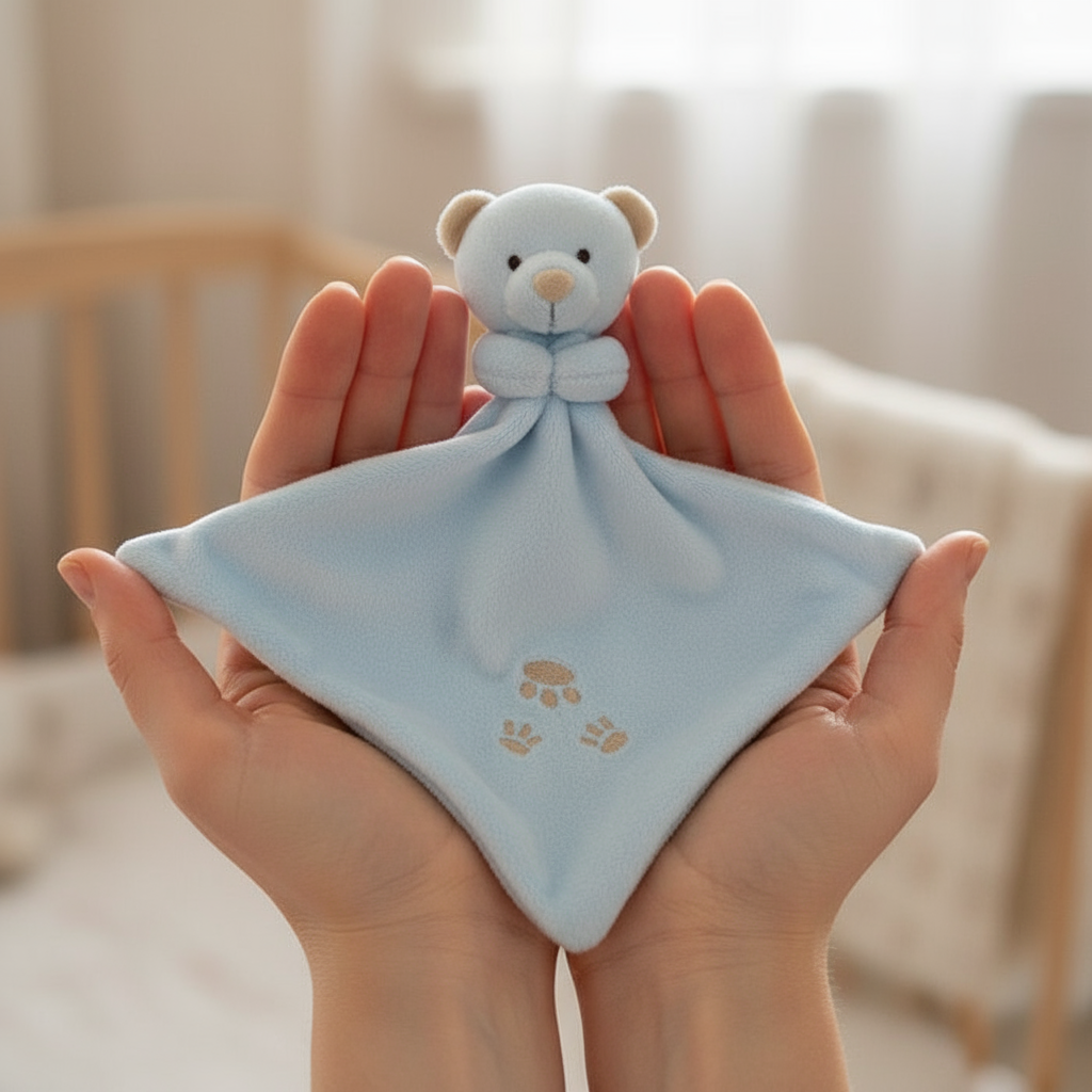 Doudou orsetto nelle mani della mamma