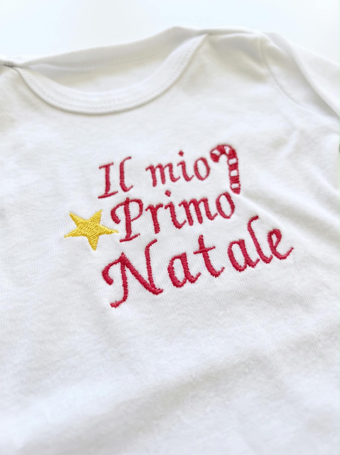 Body bianco con ricamo Il mio primo Natale