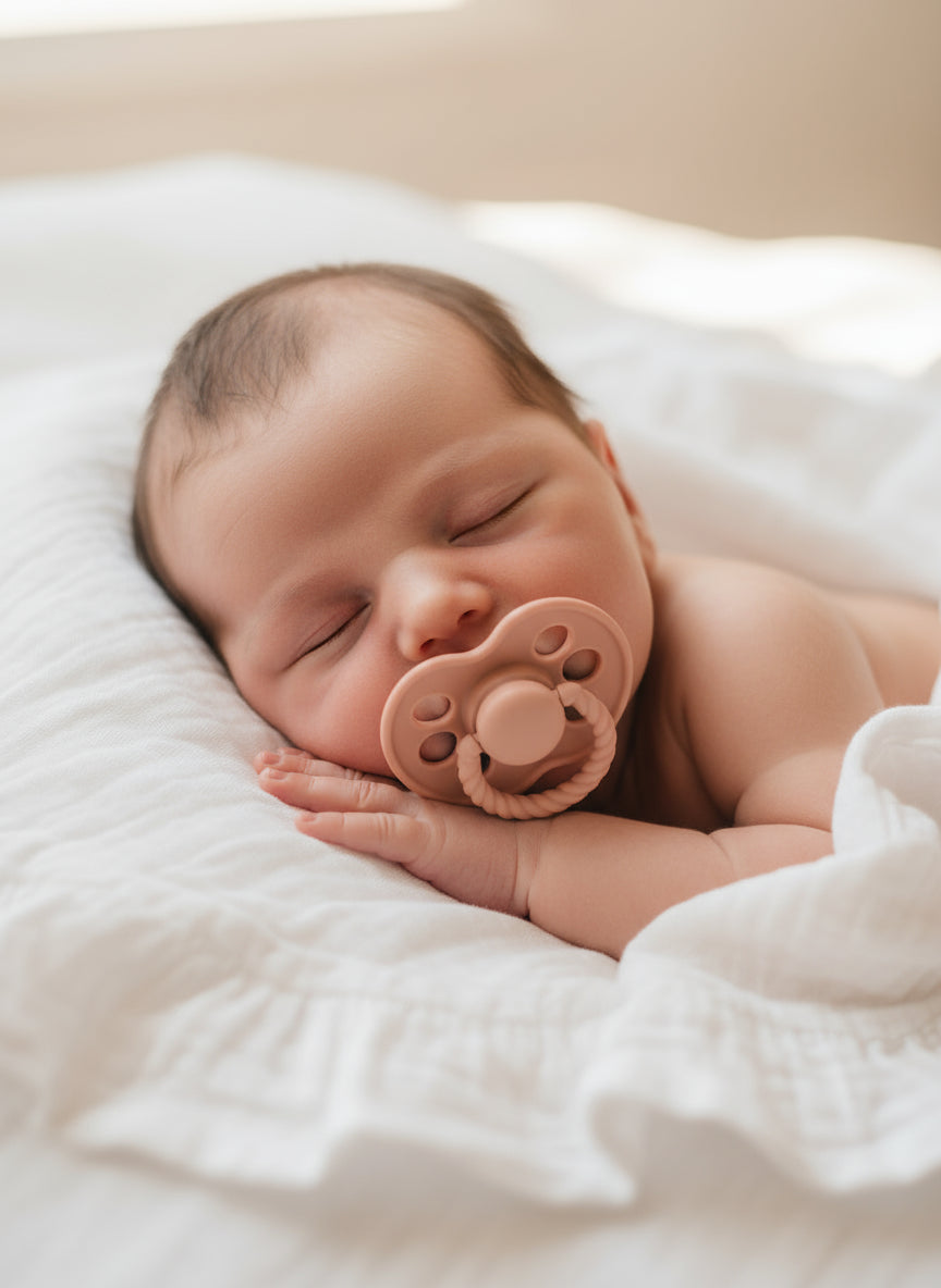 Ciuccio Ergonomico per Neonato in Silicone - Rosa Carne - Conforme Normative UE
