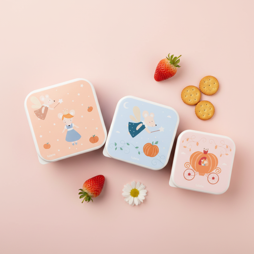Flat lay Lunch Box Mouse Fairies