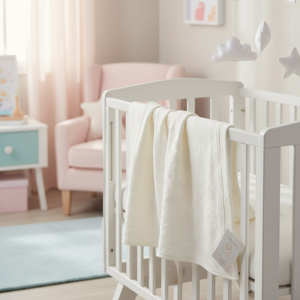 Copertina Scacchi Avorio lifestyle culla