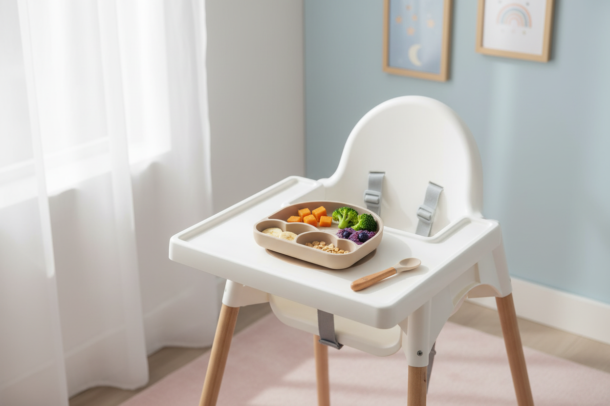 Piatto Arcobaleno Beige lifestyle seggiolone