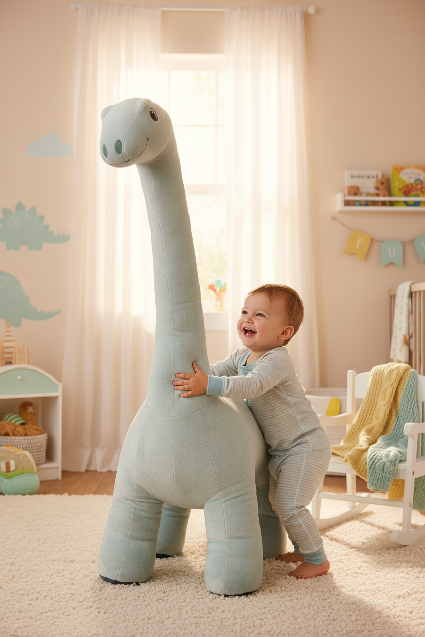 Bambino che gioca con il Dinosauro Maxi