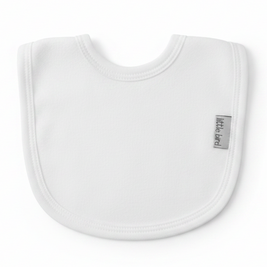 Bavetta bianca Little Bird sfondo bianco professionale