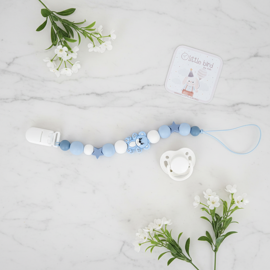 Portaciuccio Orsetto Celeste - flat lay