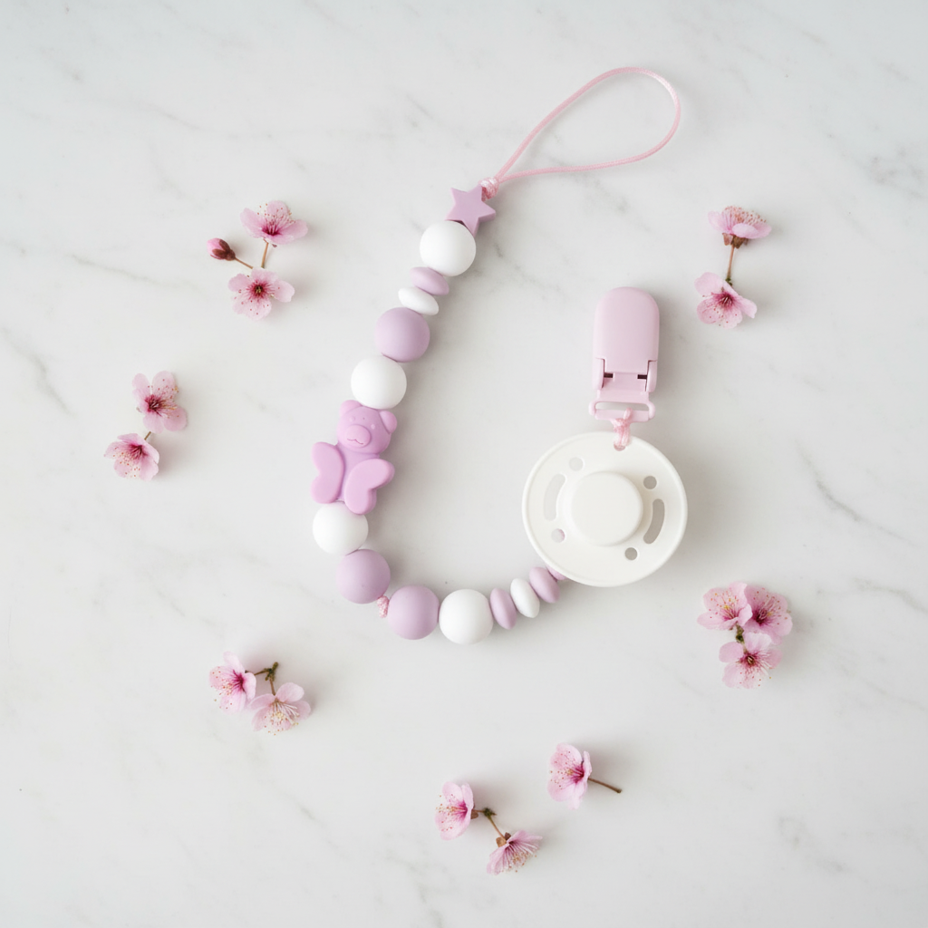 Portaciuccio Bear Rosa - flat lay