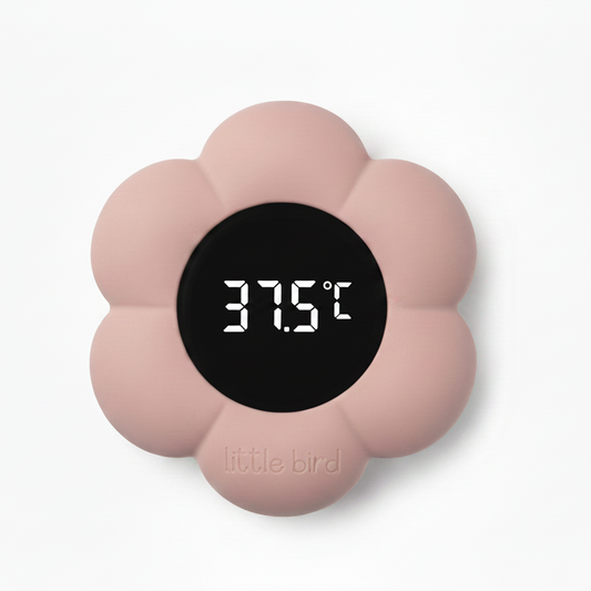 Termometro digitale da bagnetto fiore rosa antico Little Bird - flatlay