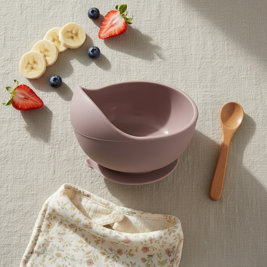 Ciotola silicone mauve lifestyle flat lay