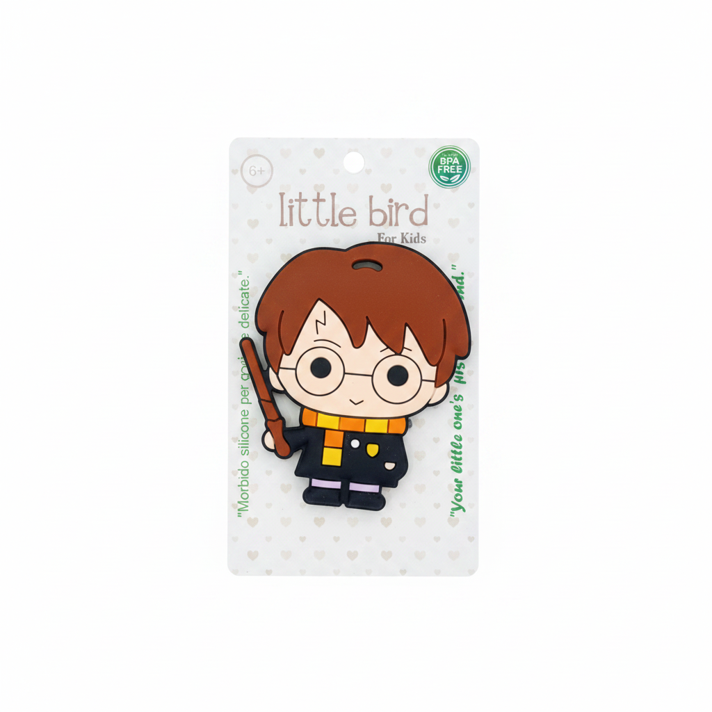 Massaggiagengive silicone Harry Potter sfondo bianco con packaging
