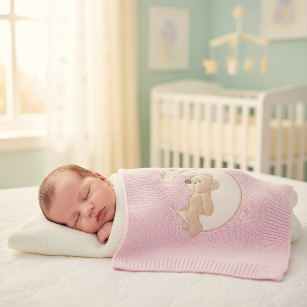 Copertina Orsetto Luna Rosa lifestyle neonato