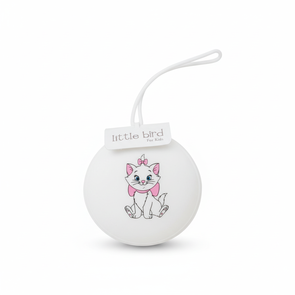 Portaciuccio Minù in silicone bianco su sfondo bianco