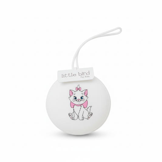 Portaciuccio Minù in silicone bianco su sfondo bianco