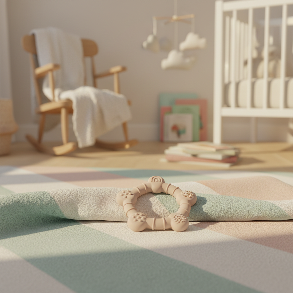 Lifestyle massaggiagengive anello beige in nursery