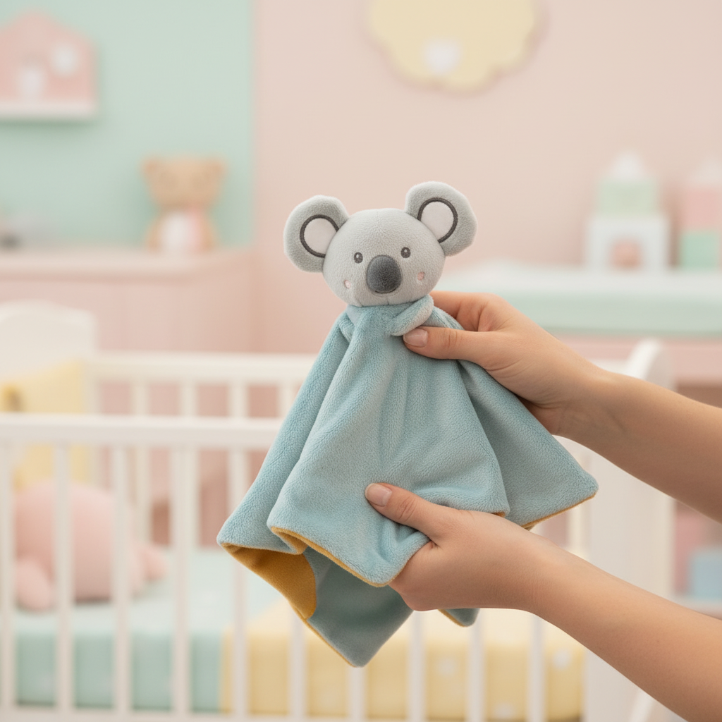 Dou Dou Koala Verde e Ocra - mani con sfondo cameretta