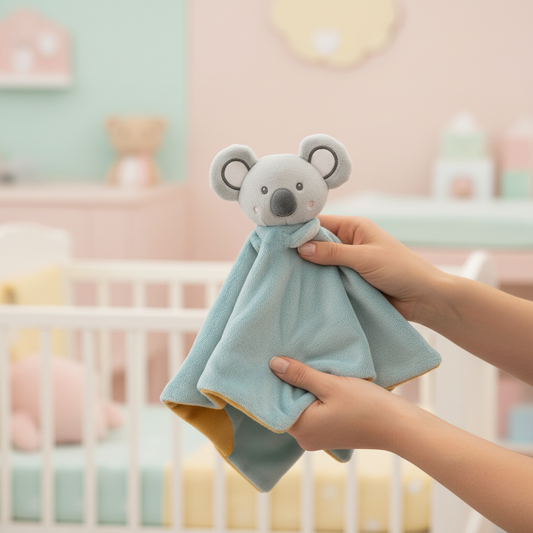 Dou Dou Koala Verde e Ocra - mani con sfondo cameretta