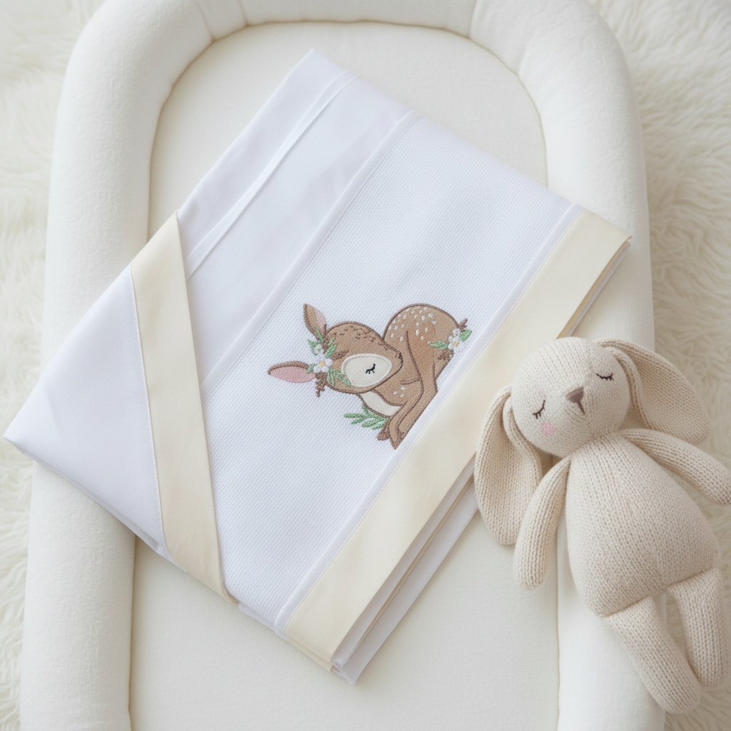 Lenzuolino Carrozzina Bambi flat lay