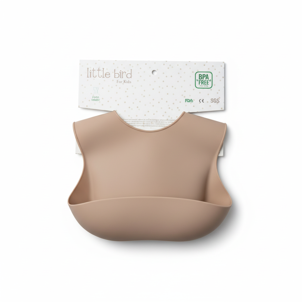 Bavetta beige scuro con packaging Little Bird