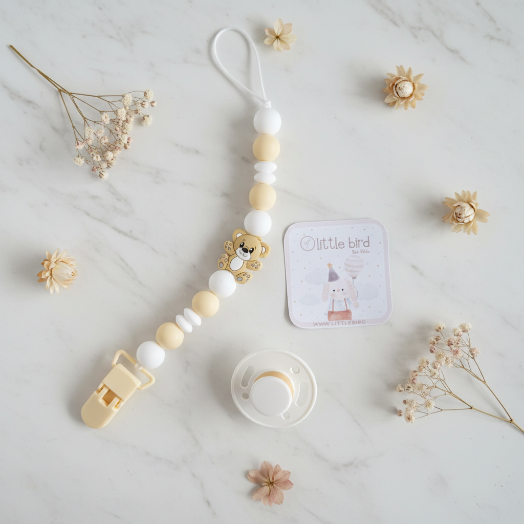 Portaciuccio Orsetto Beige - flat lay