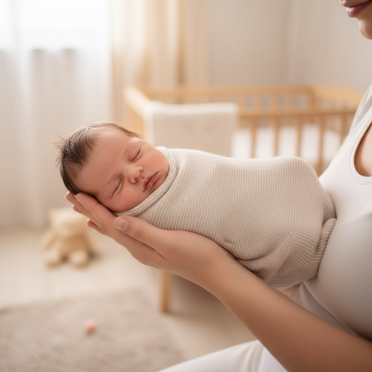 Neonato avvolto nella copertina liscia beige - Little Bird
