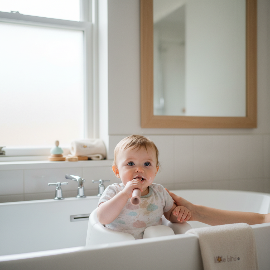 Bambino con spazzolino