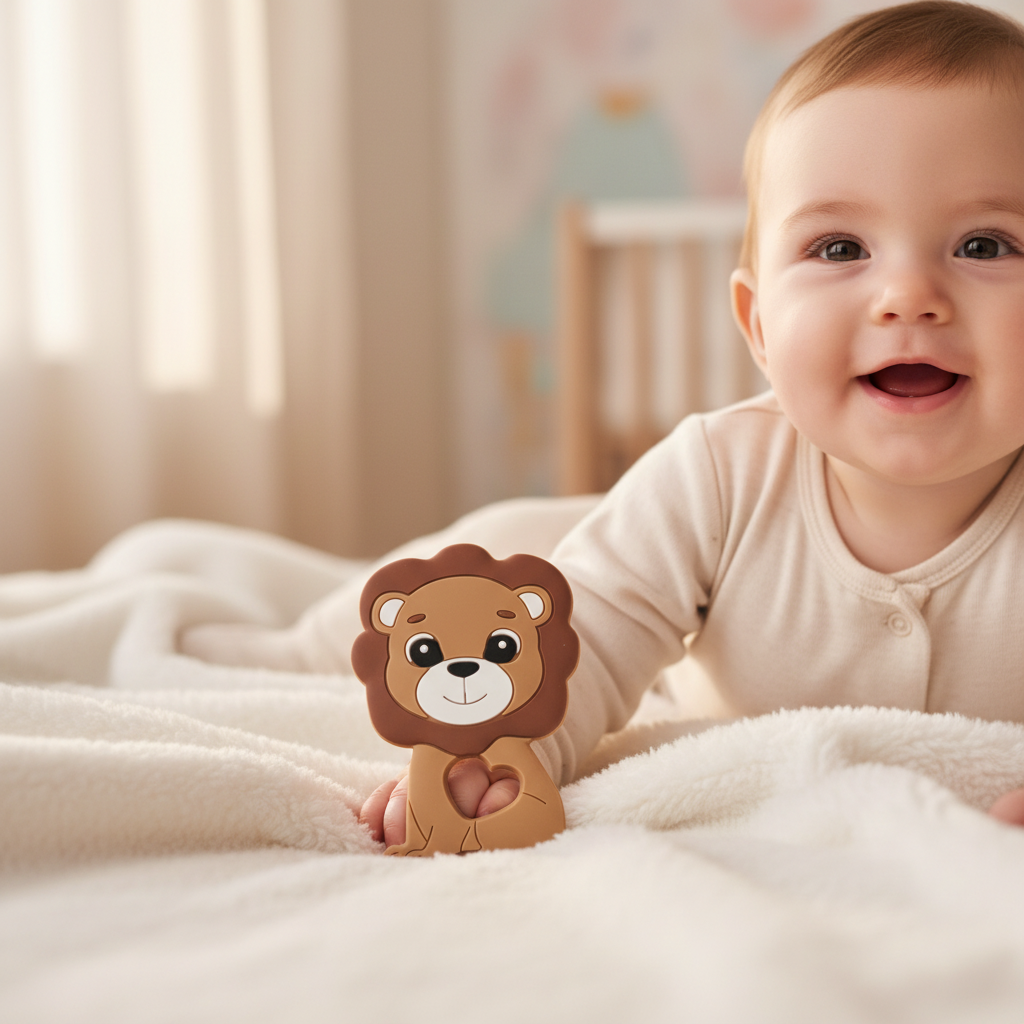 Massaggiagengive leone silicone lifestyle con bebè