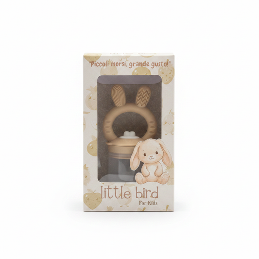 Ciuccio Frutta Coniglietto Beige packaging sfondo bianco