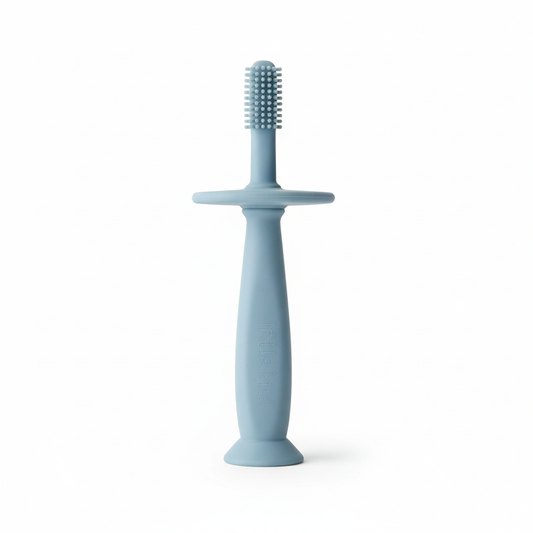 Spazzolino in Silicone Dusty Blue sfondo bianco
