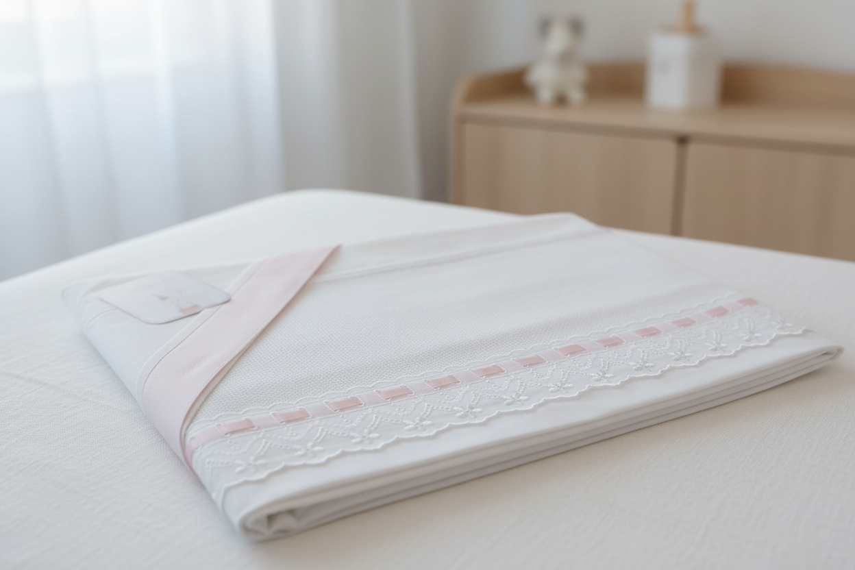 Lenzuolino Rosa Pizzo - lifestyle dettaglio pizzo