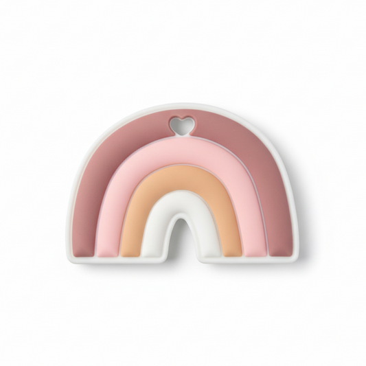 Massaggiagengive arcobaleno rosa su sfondo bianco