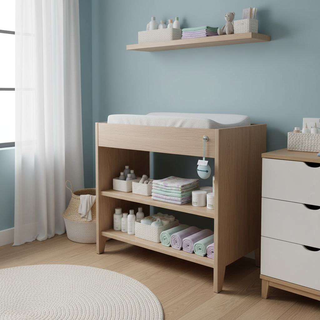 Portaciuccio celeste nella cameretta